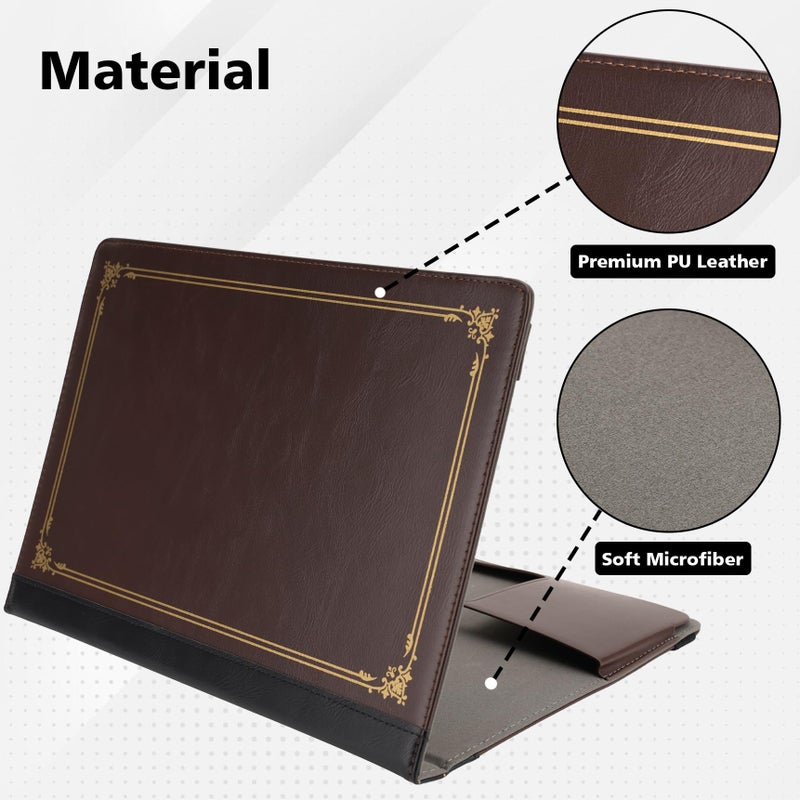 TT TYTX TYTX Compatible with MacBook Air 13 inch Leather Case 2021 2020 2019 2018 Release M1 A2337 A2179 A1932 Retina Display Touch ID,Protective Leather Case Cover for Laptop, Brown - Image 3